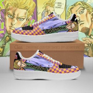 Yoshikage Kira Air Force Sneakers Jojo Anime Shoes Fan Gift Idea Pt06