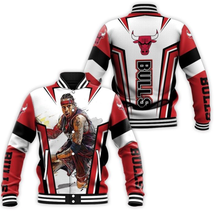 Allen Iverson Chicago Bulls NBA Baseball Jacket