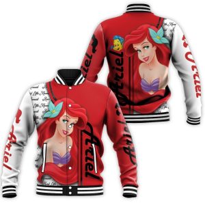 Ariel Little Mermaid Cartoon 3D Baseball Jacket