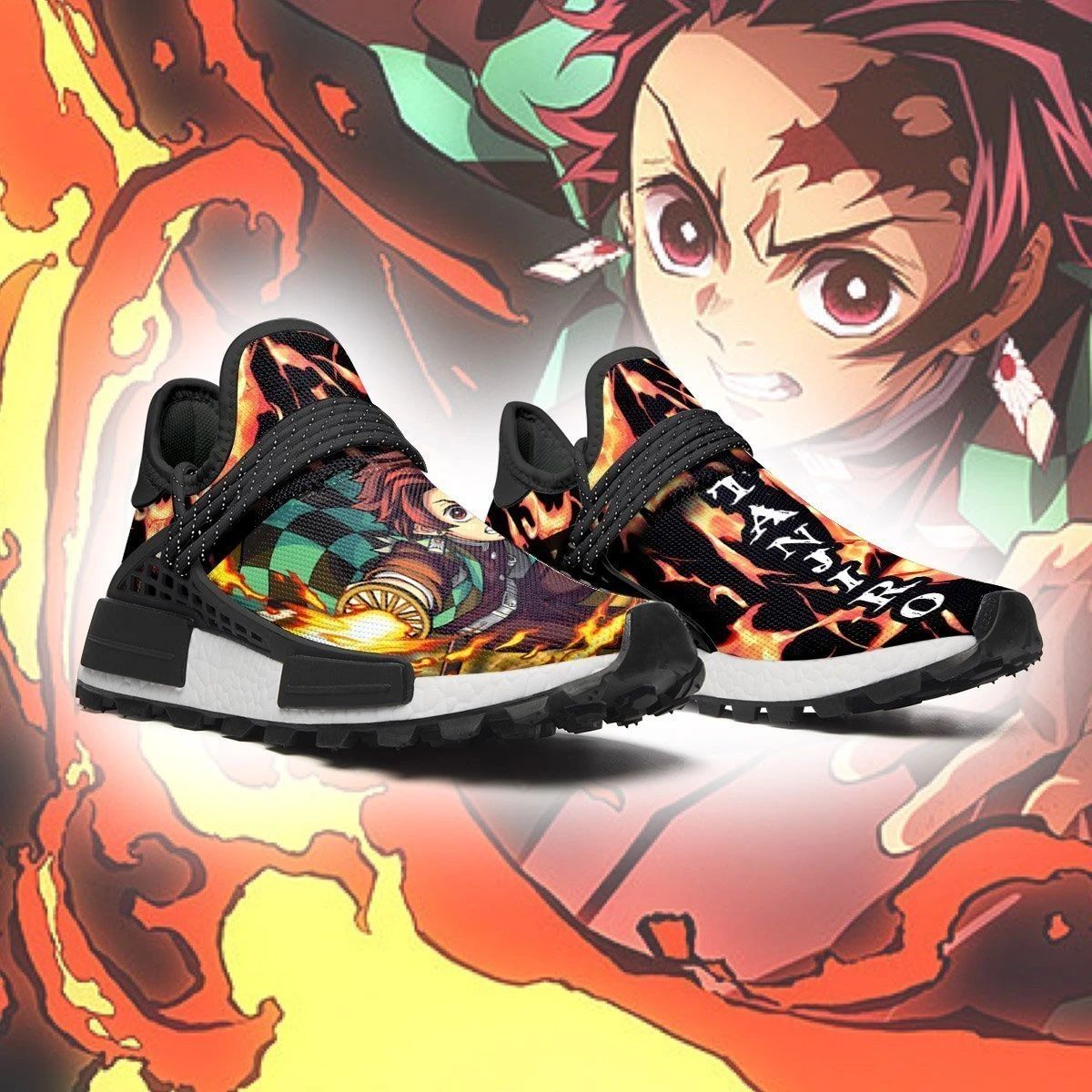 Demon Slayer Tanjiro Shoes Fire Breathing Anime Sneakers – NMD Sneakers ...