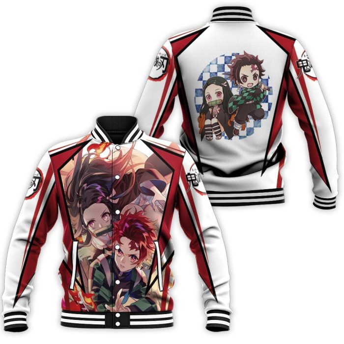 Kimetsu No Yaiba Kamado Brothers Tanjiro Nezuko Baseball Jacket