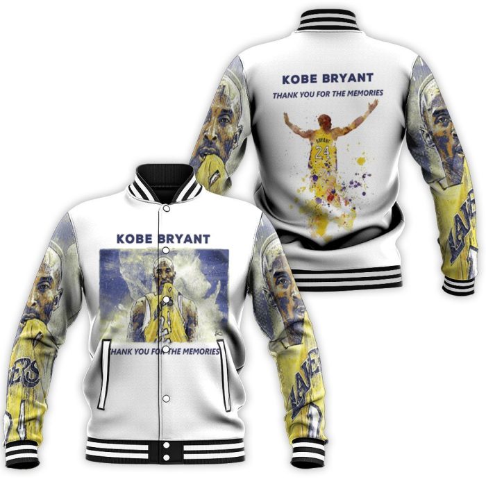 Kobe Bryant Los Angeles Lakers In Heaven Thank You For The Memories Baseball Jacket