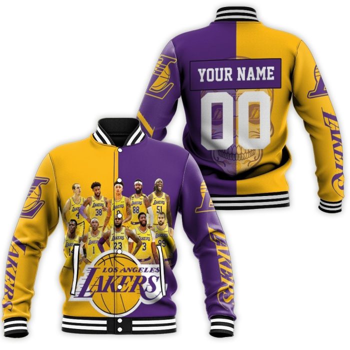 Los Angeles Lakers Skull Logo NBA Western Conference Personalized Baseball Jacket