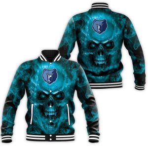 Memphis Grizzlies NBA Fans Skull Baseball Jacket