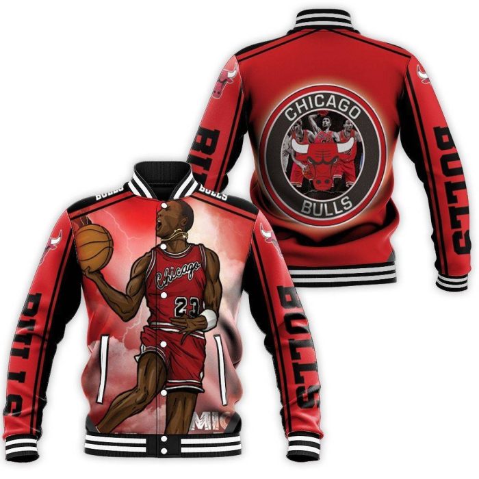 Michael Jordan Art Chicago Bulls Baseball Jacket