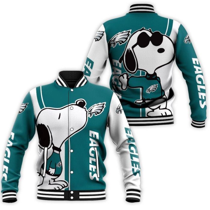 Philadelphia Eagles Snoopy Lover 3D Printed Baseball Jacket