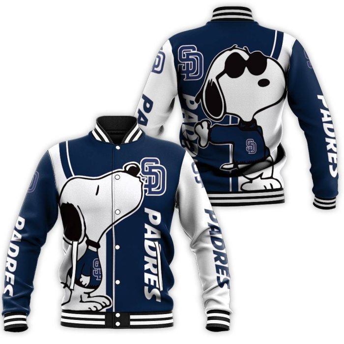 San Diego Padres Snoopy Lover 3D Printed Baseball Jacket