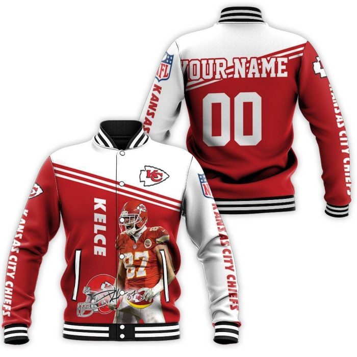 Travis Kelce Kansas City Chiefs 3D Personalized Baseball Jacket