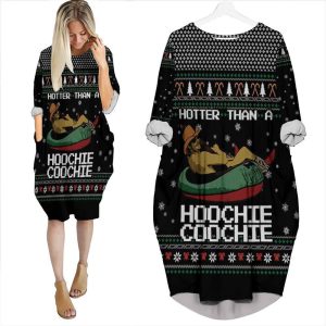 Alan Jackson Chattahoochee Hotter Than Hoochie Coochie Christmas 3D S Batwing Pocket Dress PD265