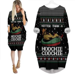 Alan Jackson Chattahoochee Hotter Than Hoochie Coochie Christmas 3D Sweatshirt 3D Batwing Pocket Dress PD266