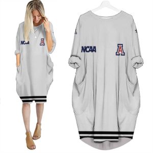 Arizona Wildcats Ncaa Classic White With Mascot Logo Gift For Arizona Wildcats Fans Batwing Pocket Dress PD347