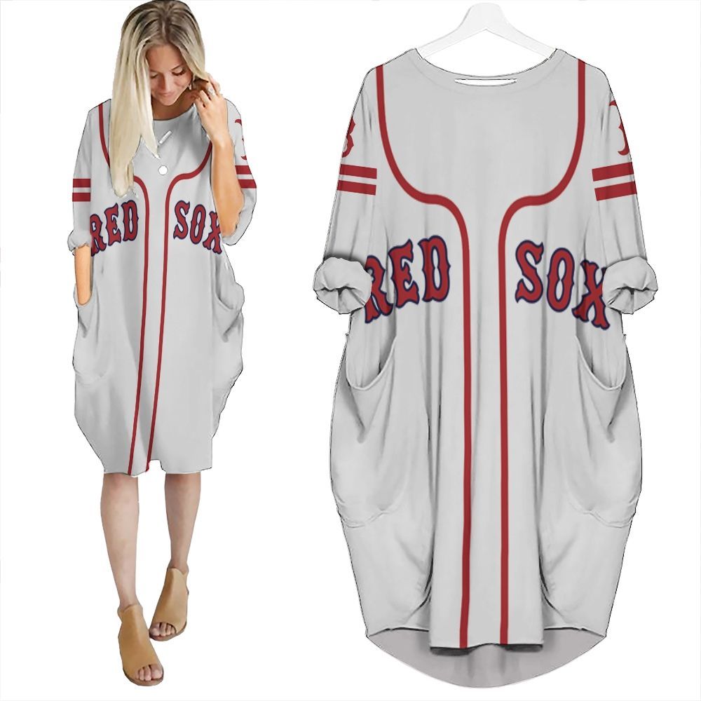 Boston Red Sox David Ortiz #34 Great Player Mlb Team Player White 2019 3D Batwing Pocket Dress