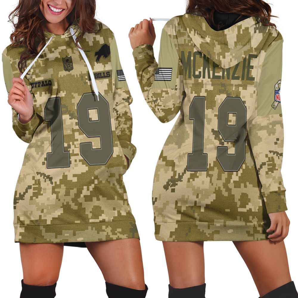 Buffalo Bills Isaiah Mckenzie #19 Great Player Nfl Camouflage 3D Hoodie Dress