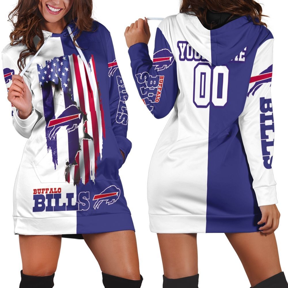 Buffalo Bills Love Under Ripped Flag 2020 Afc East Champions Personalized Hoodie Dress