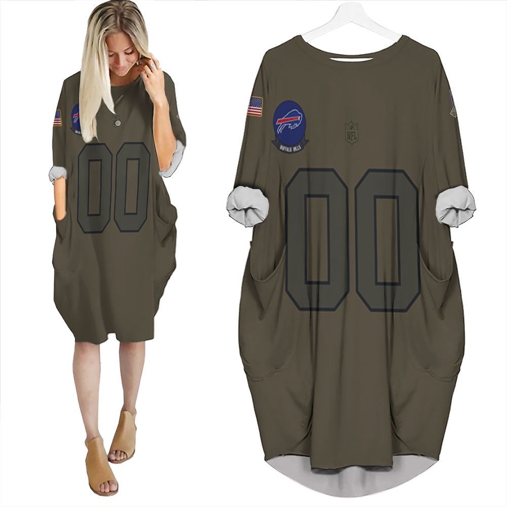 Buffalo Bills Nfl American Football Camo 2019 Salute To Service Custom 3D Batwing Pocket Dress