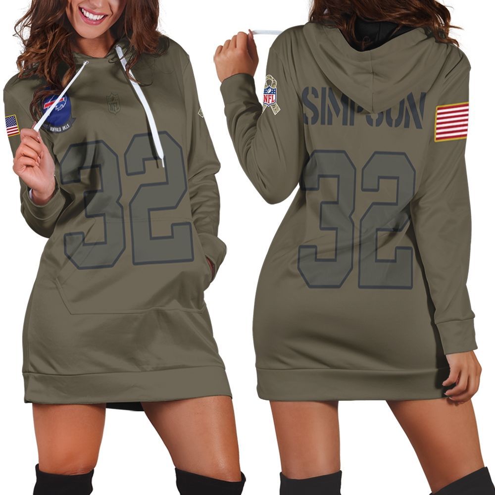 Buffalo Bills O. J. Simpson #32 Nfl Camo 2019 Salute To Service Custom 3D Hoodie Dress