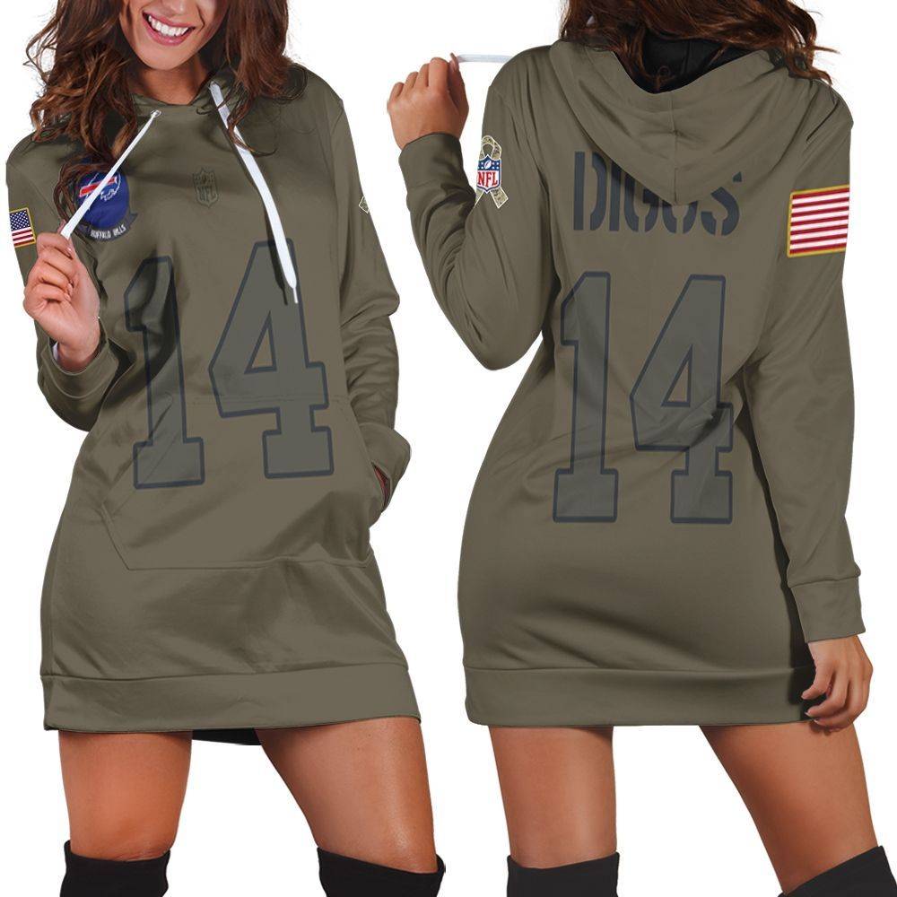 Buffalo Bills Stefon Diggs #14 Nfl Camo 2019 Salute To Service Custom 3D Hoodie Dress