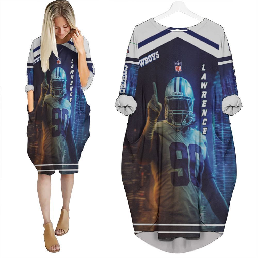 Dallas Cowboys Demarcus Lawrence 90 3D Batwing Pocket Dress PD3803