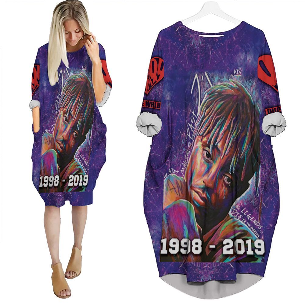 Juice Wrld 999 All Legend Die In The Making - We Aint Making It Past 21 Batwing Pocket Dress PD1386