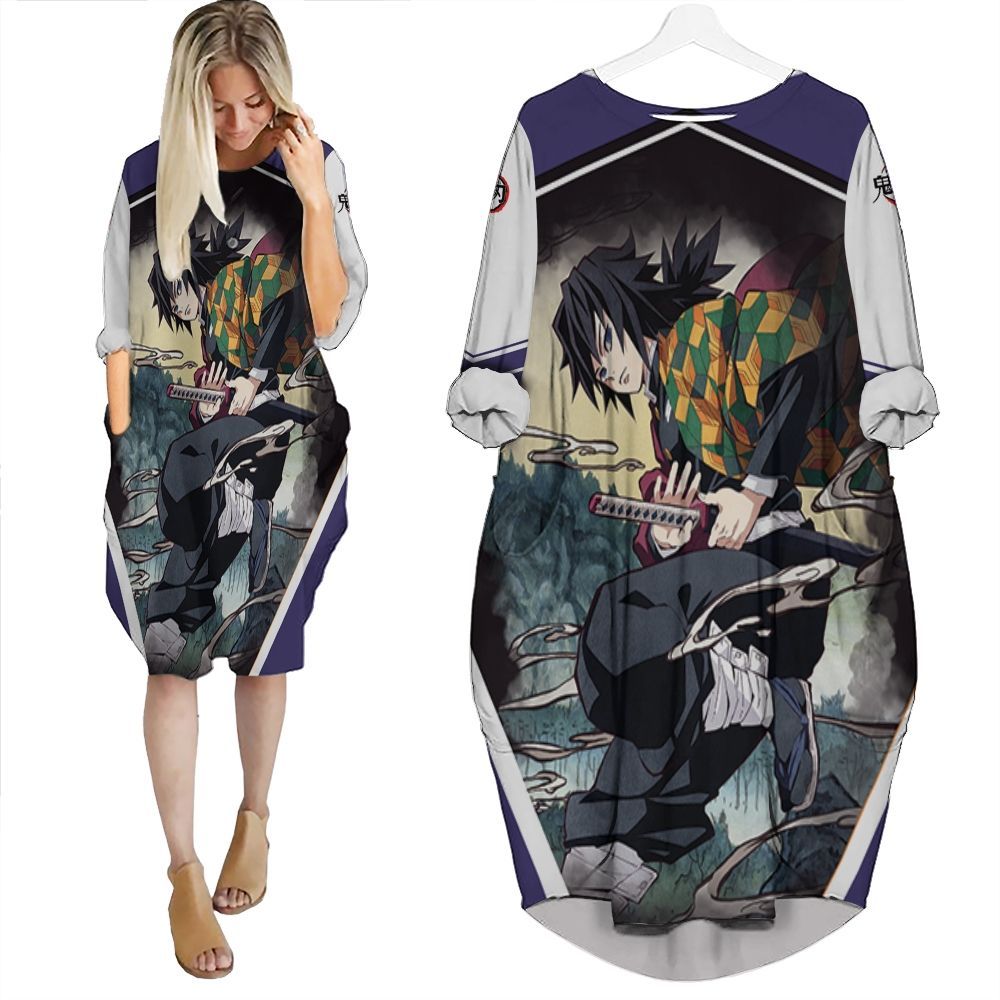 Kocho Shinobu Kimetsu No Yaiba Batwing Pocket Dress PD1169