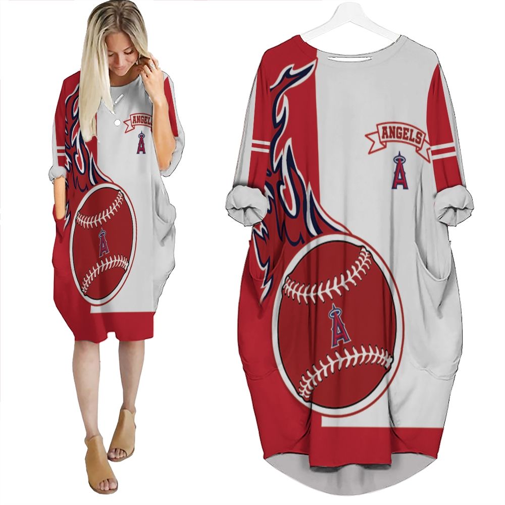 Los Angeles Angels 3D Personalized Batwing Pocket Dress PD1301