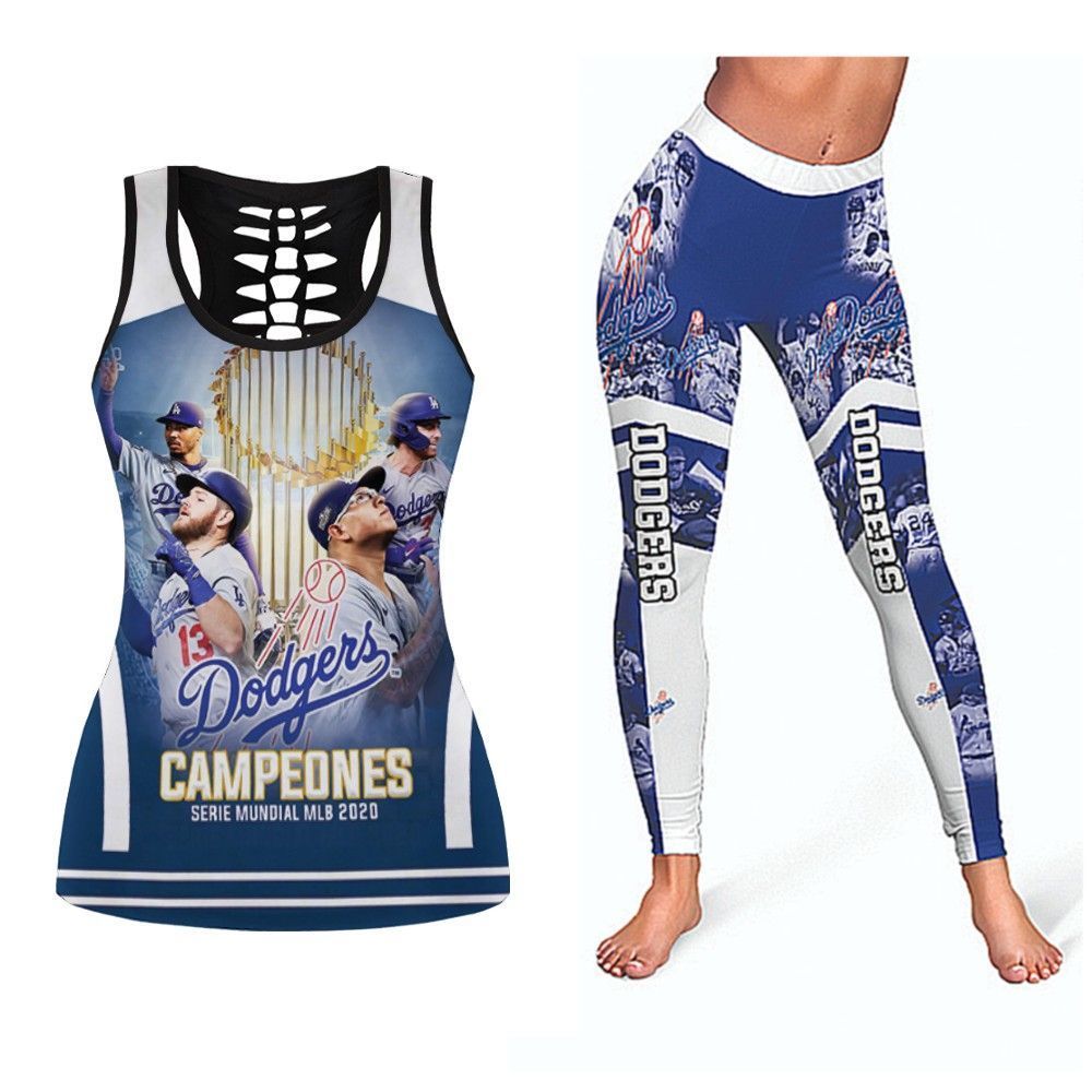 Los Angeles Dodgers Campeones 2020 MLB Baseball Tank Top And Legging Set Gift For LA Fans