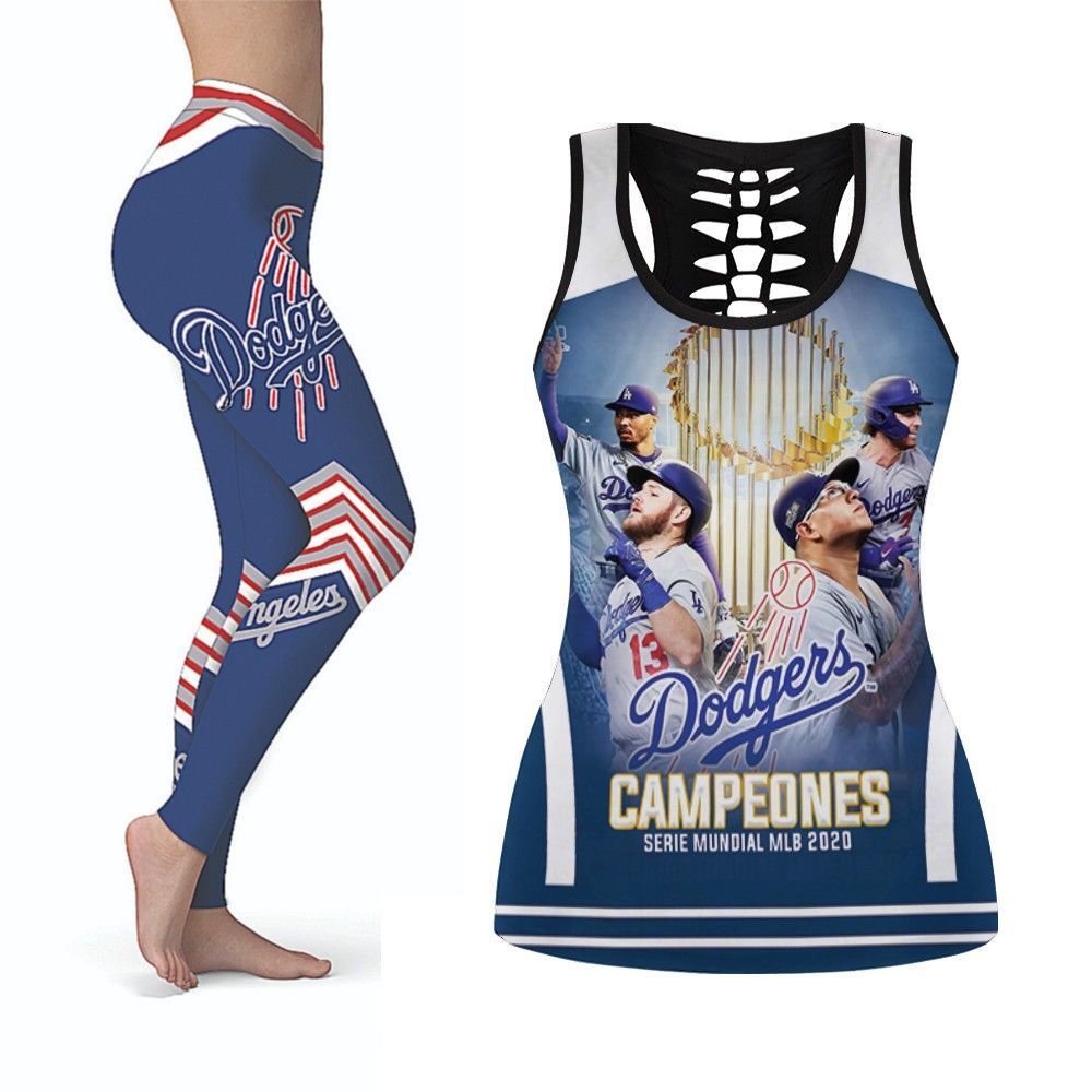 Los Angeles Dodgers Campeones 2020 MLB Baseball Tank Top And Legging Set Gift For LA Fans