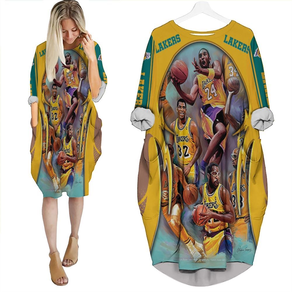 Los Angeles Lakers Player Photo Western Conference Batwing Pocket Dress PD1747