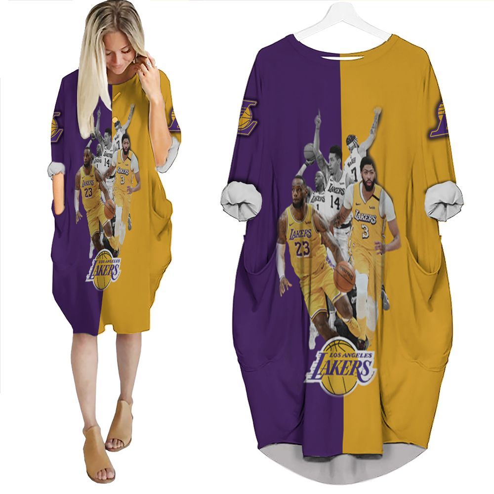 Nba Western Conference Los Angeles Lakers Batwing Pocket Dress PD1698