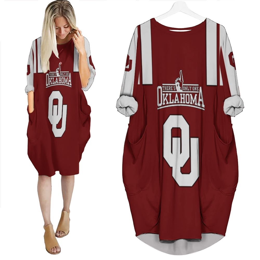 Oklahoma Sooners Fans Personalized Batwing Pocket Dress PD1971