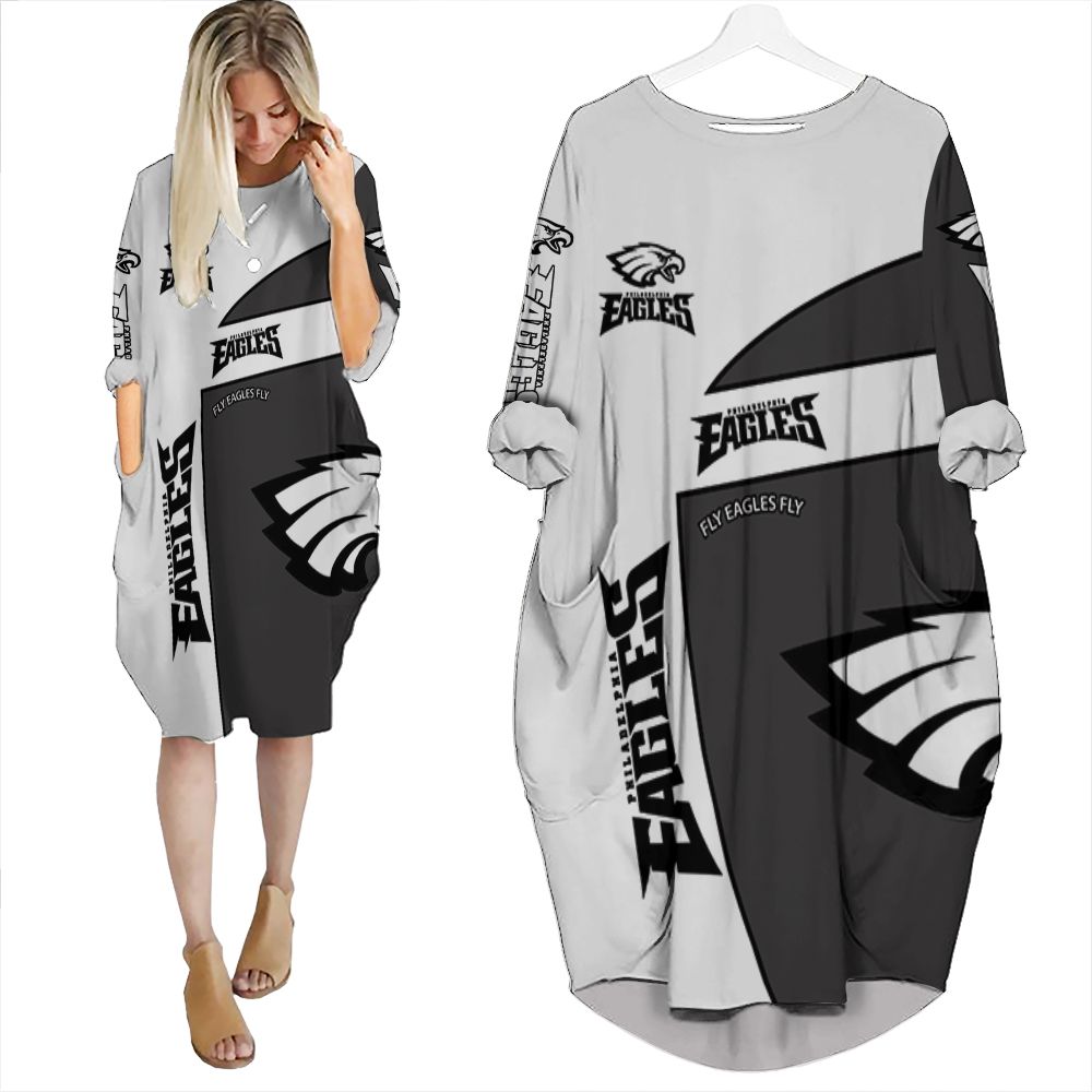 Philadelphia Eagles Fly Eagles Fly 3D Batwing Pocket Dress PD2244
