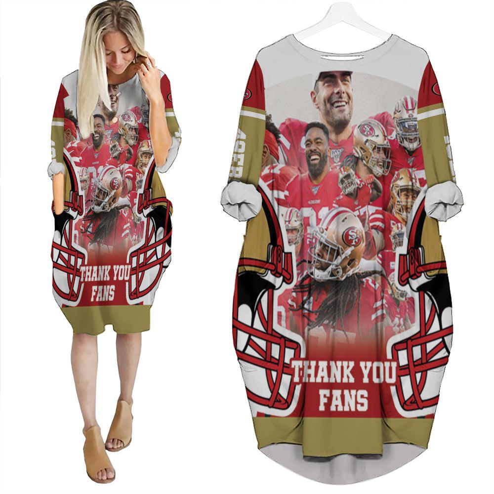 San Francisco 49Ers 2021 Thank You Fan Batwing Pocket Dress PD2790