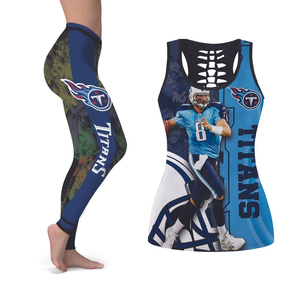 Tennessee Titans Marcus Mariota #8 Champions NFL American Football Tank Top And Legging Set Gift For Tennessee Titans Fans