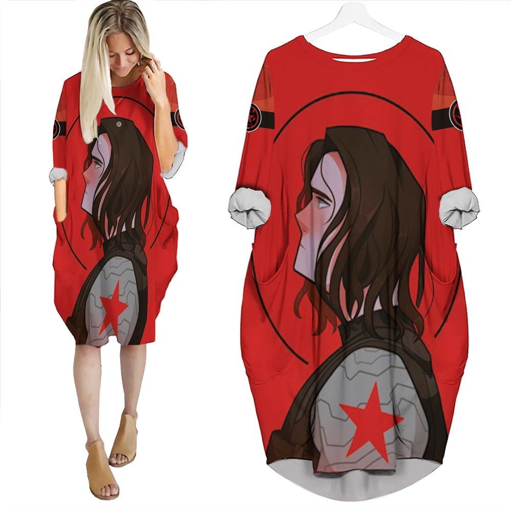 The Winter Soldier The Sadness Of Killer Batwing Pocket Dress PD2865