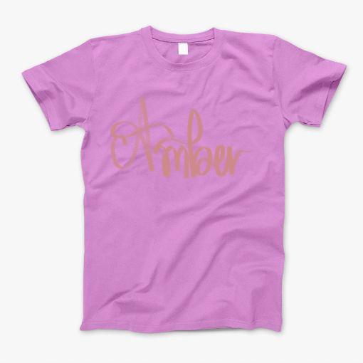 Amber Girls Name Cursive Font Design Calligraphy Typography T-Shirt ...