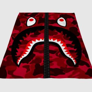 Bape Red Wallpaper Fleece Blanket Sherpa Blanket