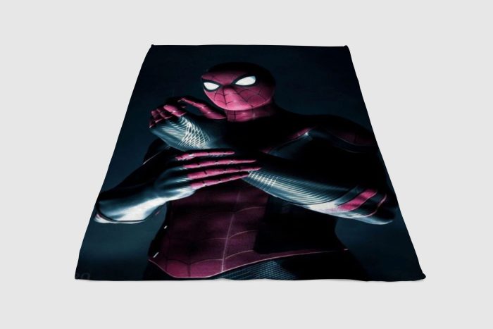 Black Spider-Man Fleece Blanket Sherpa Blanket