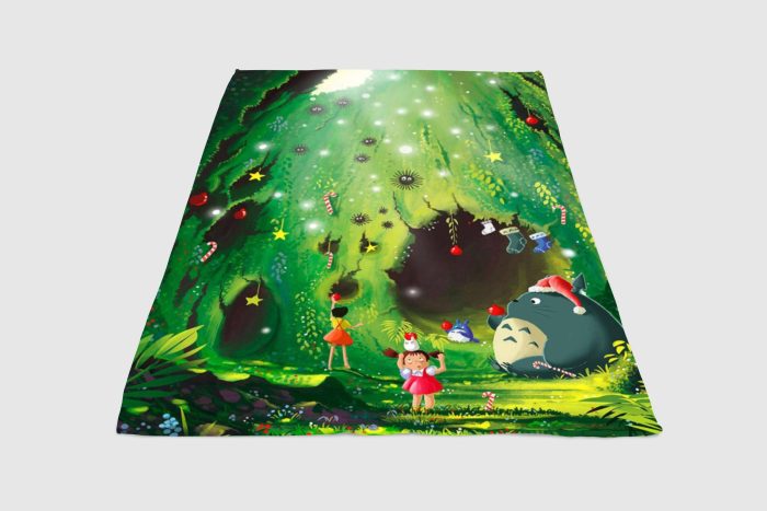 Christmas Totoro Fleece Blanket Sherpa Blanket