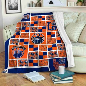Edmonton Oilers Sherpa Fleece Fleece Blanket Sherpa Blanket Sleepy