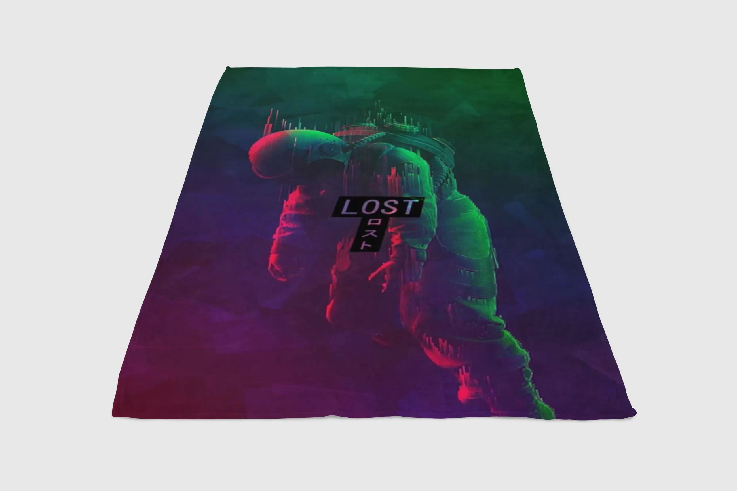 Glitch-Astronaut-Fleece-Blanket-Sherpa-Blanket Glitch Astronaut Fleece Blanket Sherpa Blanket