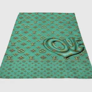 Green Louis Vuitton Fleece Blanket Sherpa Blanket