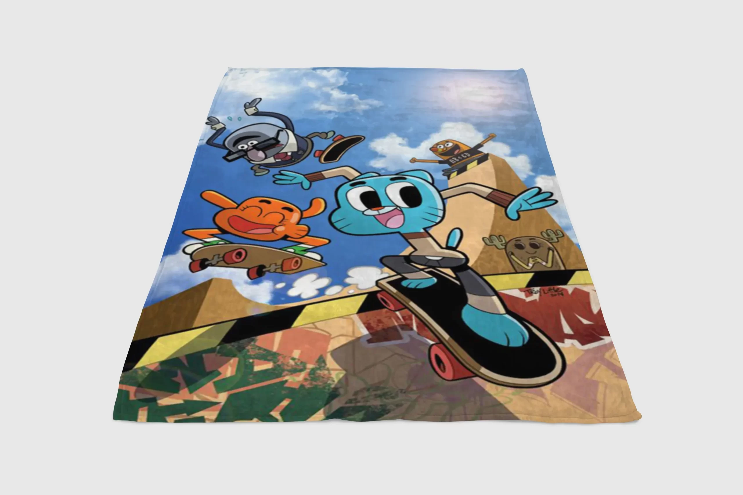 Gumball-Wallpaper-Fleece-Blanket-Sherpa-Blanket Gumball Wallpaper Fleece Blanket Sherpa Blanket