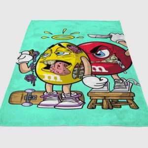 M&M Wallpaper Fleece Blanket Sherpa Blanket