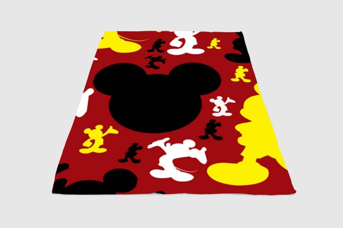 Mickey Mouse Silhouette Fleece Blanket Sherpa Blanket