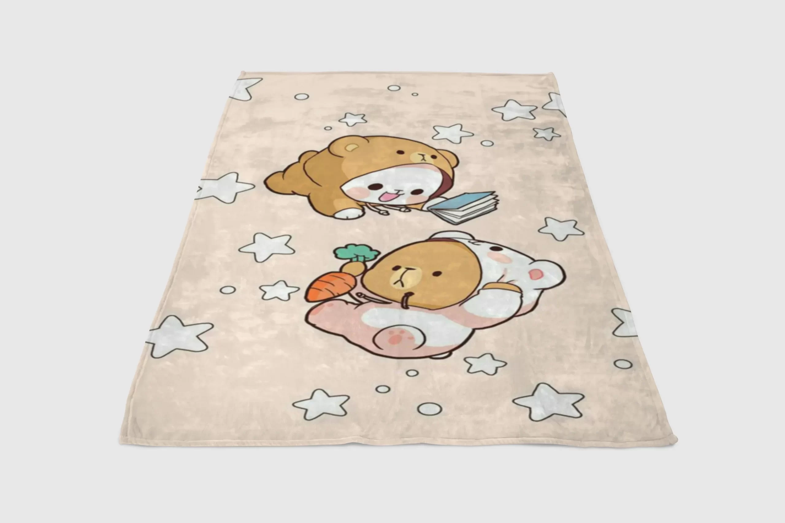Milk-And-Mocha-Bears-Fleece-Blanket-Sherpa-Blanket Milk And Mocha Bears Fleece Blanket Sherpa Blanket