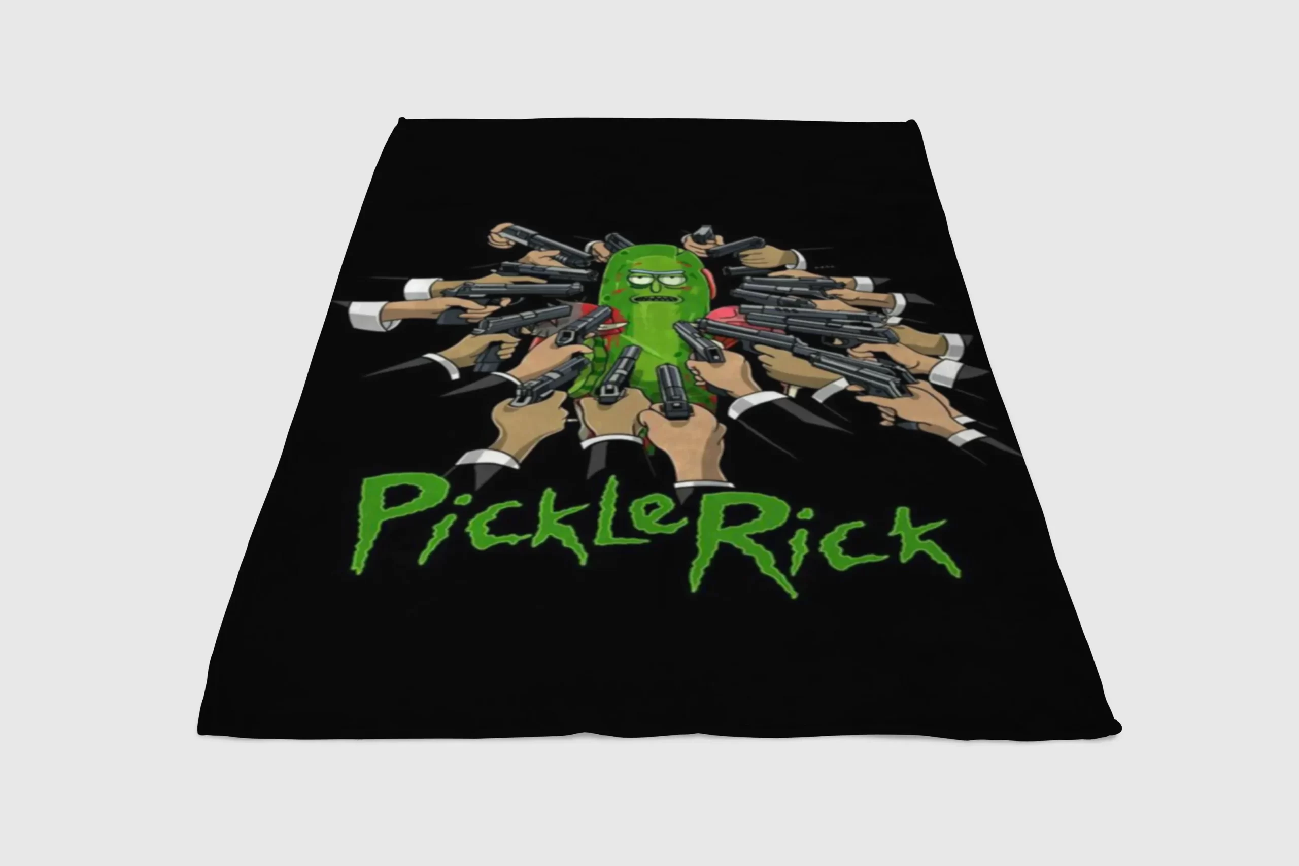 Pickle-Rick-John-Wick-Fleece-Blanket-Sherpa-Blanket Pickle Rick John Wick Fleece Blanket Sherpa Blanket