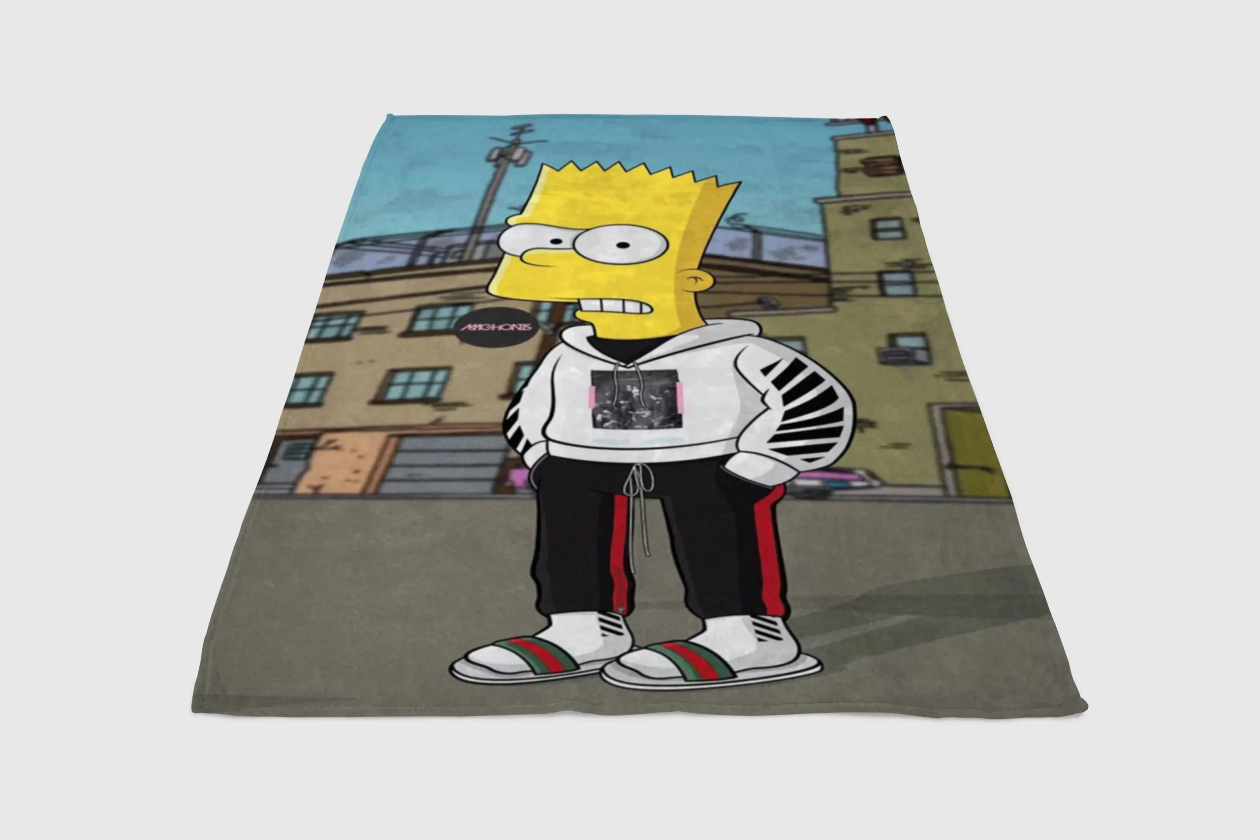 Simpson-Background-Fleece-Blanket-Sherpa-Blanket Simpson Background Fleece Blanket Sherpa Blanket