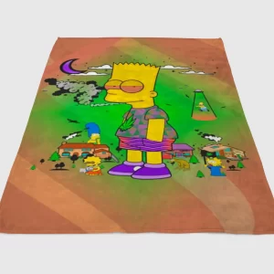 Simpson Weed Wallpaper Fleece Blanket Sherpa Blanket