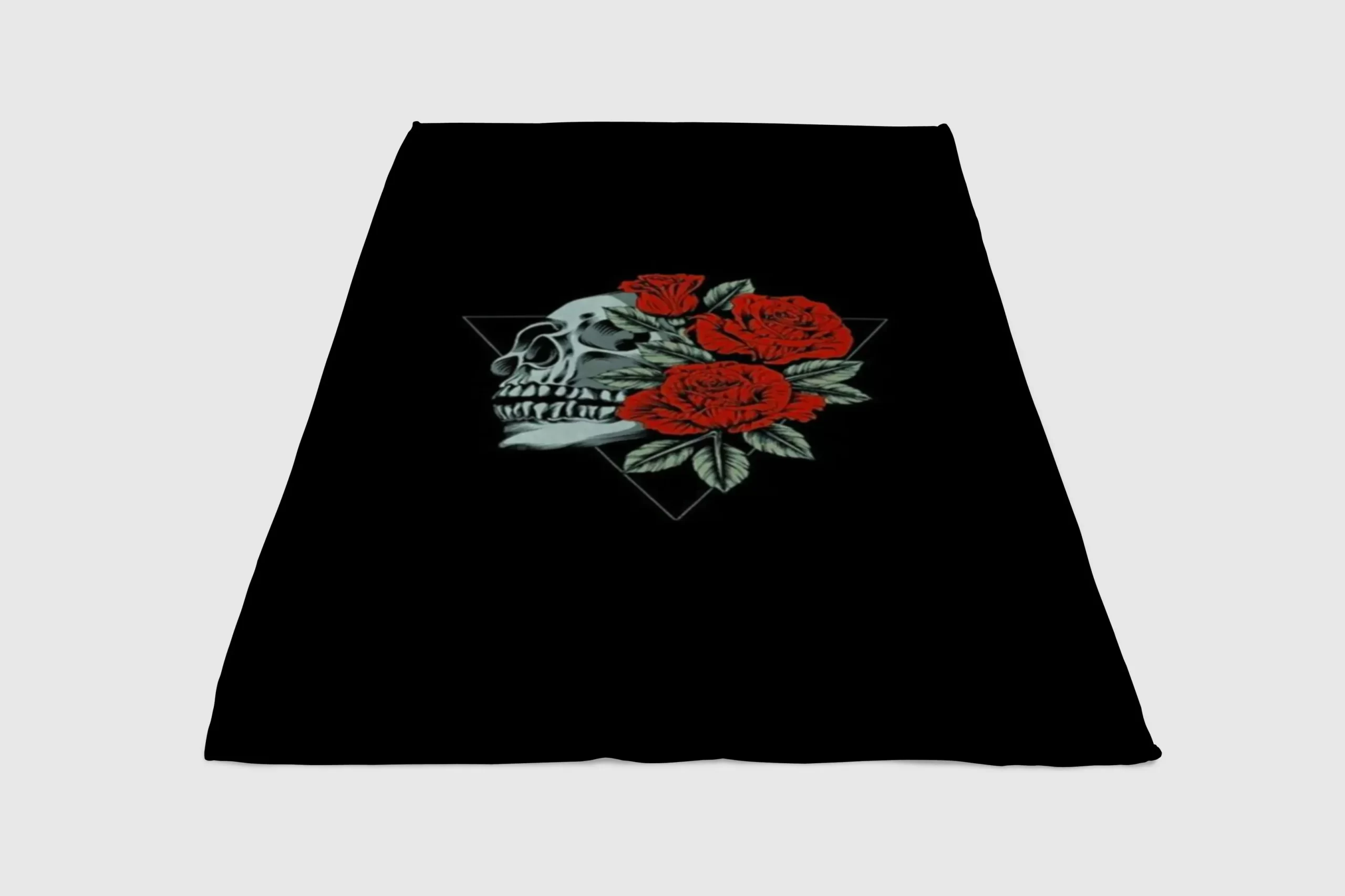 Skull-Rose-Wallpaper-Fleece-Blanket-Sherpa-Blanket Skull Rose Wallpaper Fleece Blanket Sherpa Blanket