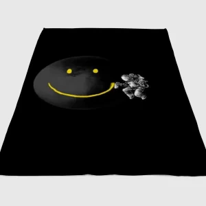 Smiley Fleece Blanket Sherpa Blanket